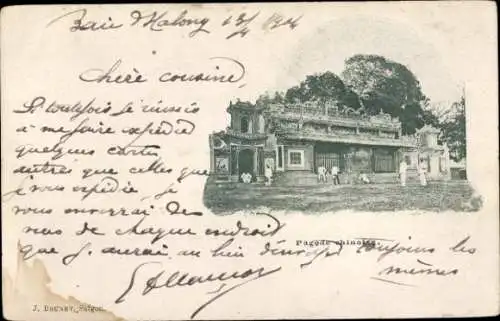 Ak Saigon Cochinchine Vietnam, Pagode chinoise