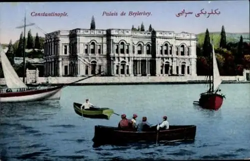 Ak Konstantinopel Istanbul Türkei, Beylerbey-Palast, Boote auf dem Wasser