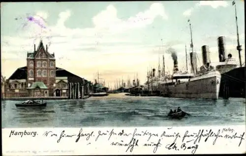Ak Hamburg, Hafen, Schiffe