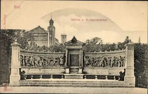 Ak Kiel in Schleswig Holstein, Schloss und Kriegerdenkmal