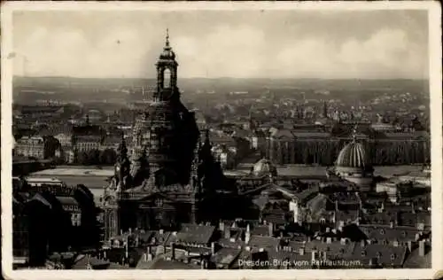 Ak Dresden Altstadt, Blick vom Rathausturm