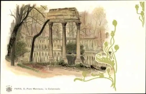 Litho Paris VIII, Parc Monceau, la Colonnade