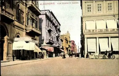 Ak Alexandria Ägypten, Cheriff Pasha Street