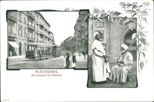 Ak Alexandria, Ägypten, Boulevard de Ramleh