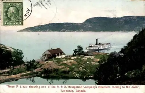 Ak Tadoussac Québec Kanada, Küste, Dampfer