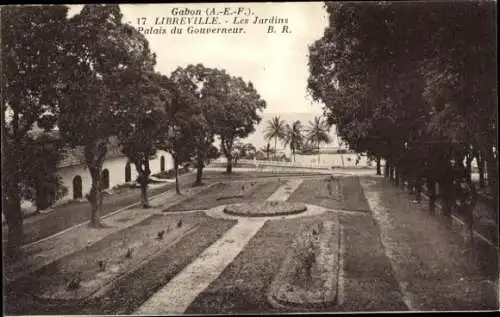 Ak Libreville Gabun, Gouverneurspalast, Gärten