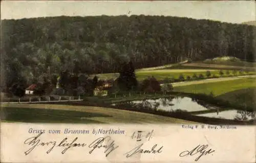 Ak Northeim in Niedersachsen, Brunnen, Panorama