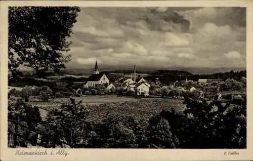 Ak Heimenkirch im Allgäu, Totalansicht, Kirche