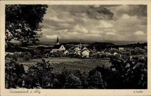 Ak Heimenkirch im Allgäu, Totalansicht, Kirche