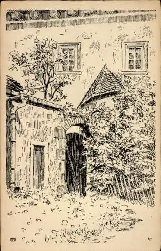 Künstler Ak Donath, M., Augustusburg im Erzgebirge, Schloss Augustusburg, Burgpförtchen