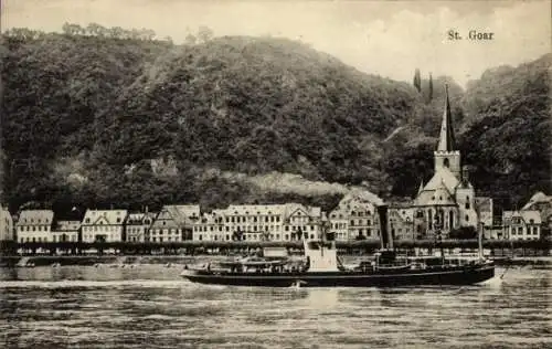 Ak St. Goar am Rhein, Burg Rheinfels, Kirche, Schiff