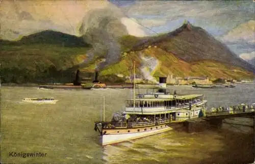 Ak Königswinter am Rhein, Salondampfer der Köln Düsseldorfer Rheindampfschiffahrt