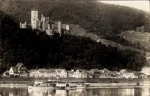 Foto Ak Stolzenfels Koblenz am Rhein, Schloss, Dampfer