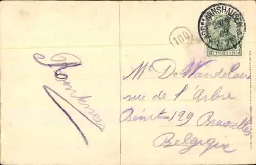 Ak Assmannshausen Rüdesheim am Rhein, Teilansicht, Schiffe