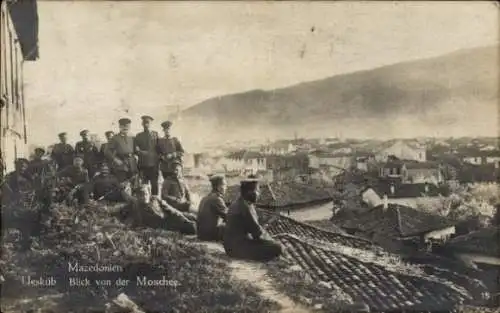 Ak Skopje Mazedonien, Blick von der Moschee, Deutsches Militär, I. WK