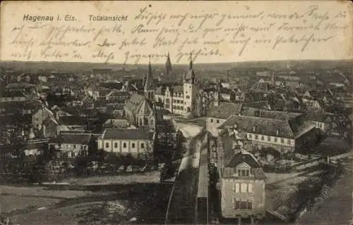 Ak Haguenau Hagenau Elsass Bas Rhin, Gesamtansicht
