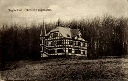 Ak Rohrbrunn Weibersbrunn im Spessart, Jagdschloss Rohrbrunn