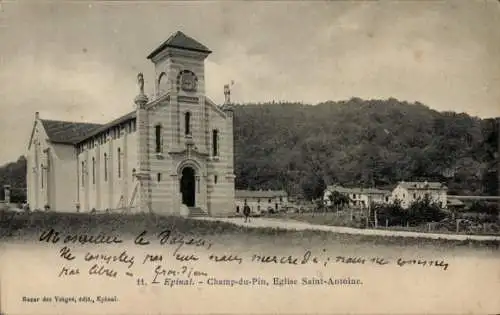 Ak Épinal Lothringen Vosges, Champ-du-Pin, Eglise Saint-Antoine