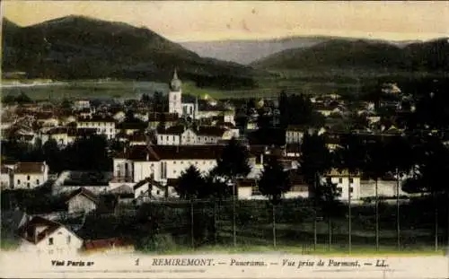 Ak Remiremont Lothringen Vosges, Panorama, vue prise de Parmont