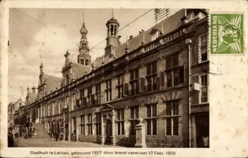 Ak Leiden Südholland Niederlande, Rathaus