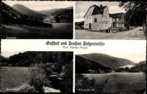 Ak Karden an der Mosel, Gasthof Pulgermühle, Bach, Wiesengrund