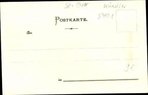 Künstler Litho St. Goar im Rhein Hunsrück Kreis, Ruine Rheinfels, Dampfer