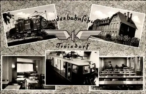 Ak Troisdorf, Bundesbahnschule, Eisenbahn