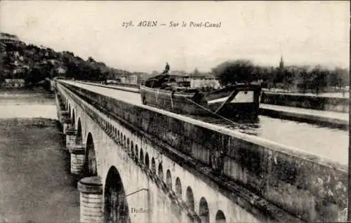 Ak Agen Lot et Garonne, sur le Pont-Canal