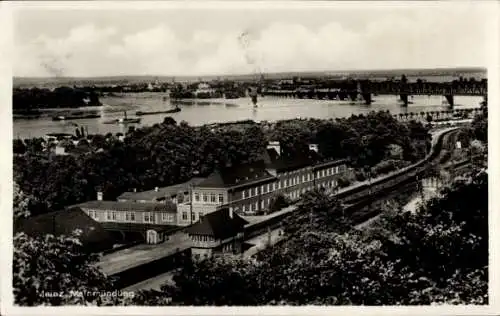 Ak Mainz am Rhein, Mainmündung, Bahnhof