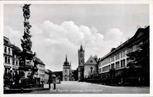 Ak Teplice Teplitz Schönau Reg. Aussig, Blick auf den Schlossplatz