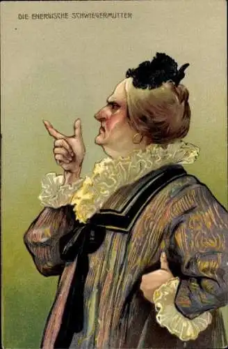 Präge Litho Die energische Schwiegermutter