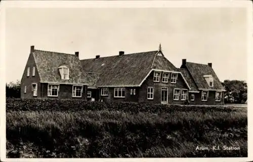 Ak Arum Friesland Niederlande, K. I. Station