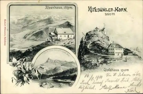 Passepartout Ak Kitzbühel in Tirol, Kitzbüheler Horn, Alpenhaus, Gipfelhaus