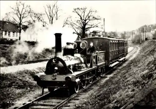 Ak Hamar Norwegen, Norwegische Eisenbahn, Dampflok Caroline