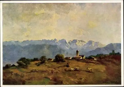 Künstler Ak Müller, Fritz, Bayerische Alpen