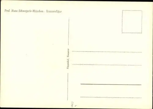 Ak Plastik Brunnenfigur von Prof. Hans Schwegerle
