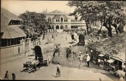 Ak Colombo Ceylon Sri Lanka, Straßenpartie zur Stadthalle