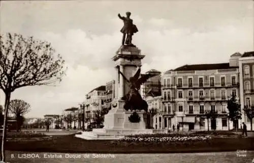 Ak Lisboa Lissabon Portugal, Estatua do Duque da Saldanha