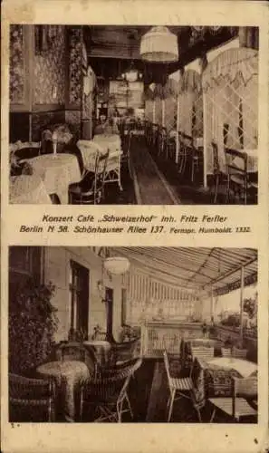 Ak Berlin Pankow, Konzert-Cafe Schweizerhof, Schönhauser Allee 137