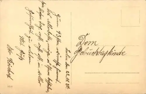 Ak Glückwunsch Geburtstag, Weidenkorb mit Blumen