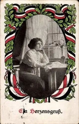 Passepartout Ak Ein Herzensgruß, Patriotik Kaiserreich