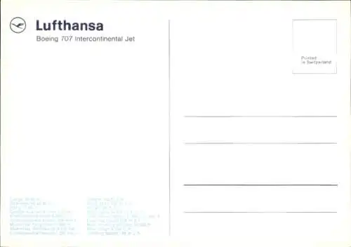 Ak Deutsches Passagierflugzeug, Lufthansa, Boeing 707 Intercontinental Jet