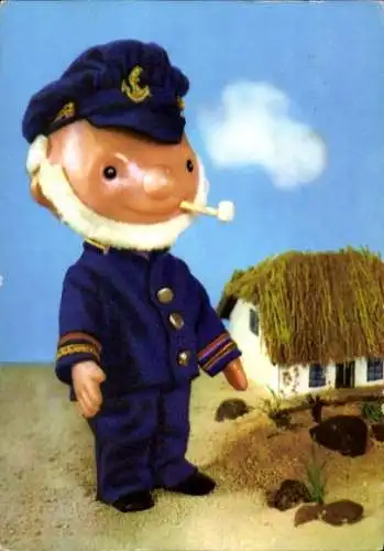 Ak Unser Sandmännchen, Sandmann, DDR Kinderfernsehen, Kapitän