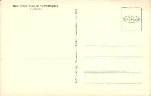 Ak Bad Rippoldsau Schapbach im Schwarzwald, Holzwald