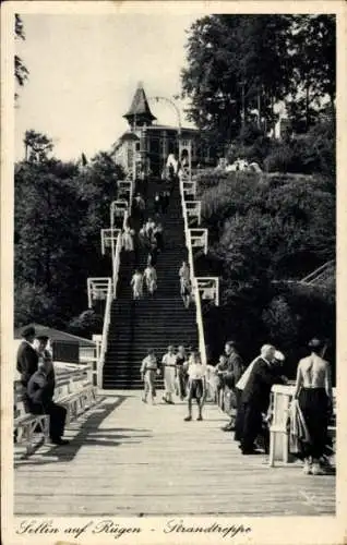Ak Ostseebad Sellin auf Rügen, Strandtreppe
