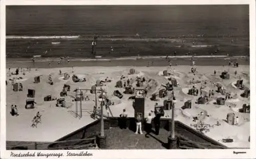 Ak Wangerooge in Friesland, Strandleben, Sandburgen, Strandkörbe