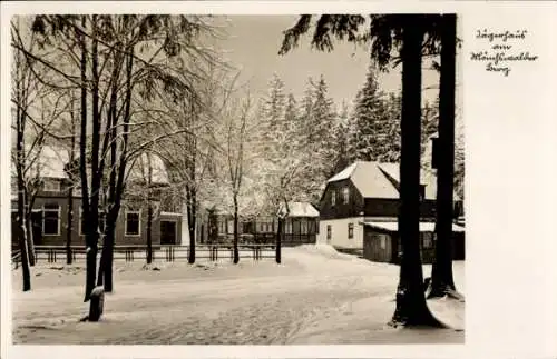 Ak Wilthen in der Oberlausitz, Waldhaus Jägerhaus, Mönchswalder Berg, Winter