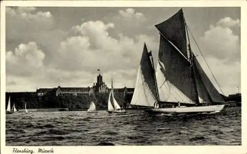 Ak Mürwik Flensburg in Schleswig Holstein, Marineschule, Segelboote
