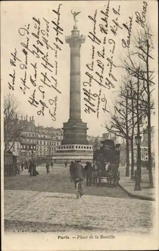 Ak Paris IV, Place de la Bastille, Julisäule