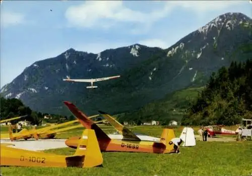 Ak Unterwössen im Kreis Traunstein Oberbayern, Alpensegelflugschule, Segelflugzeuge, D 1002, D 1699